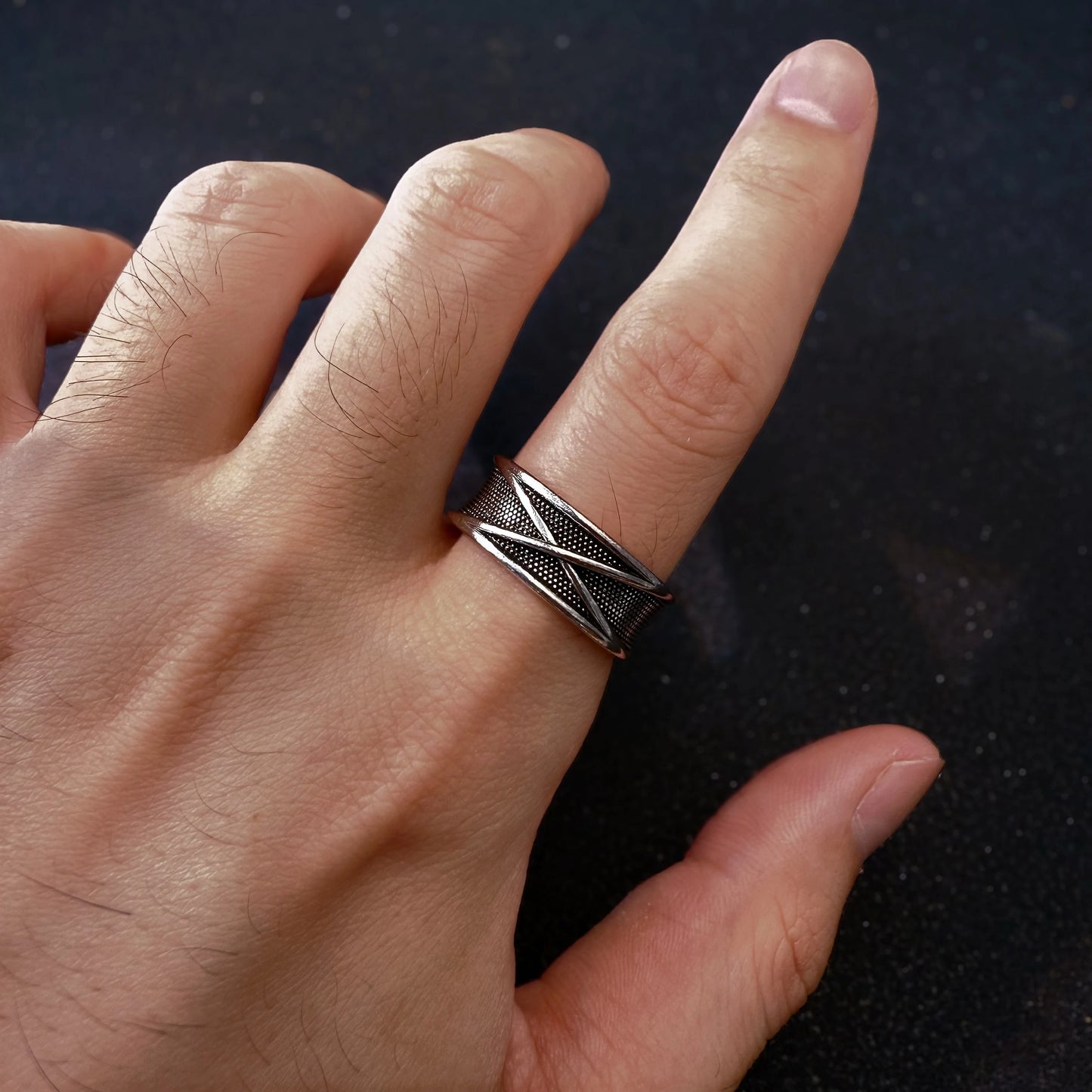 Black Goku Time Ring, Zinc Alloy&Silver Plated Copper. Size 8-12